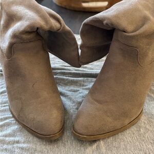Christy Taupe Slouchy Suede Bootie